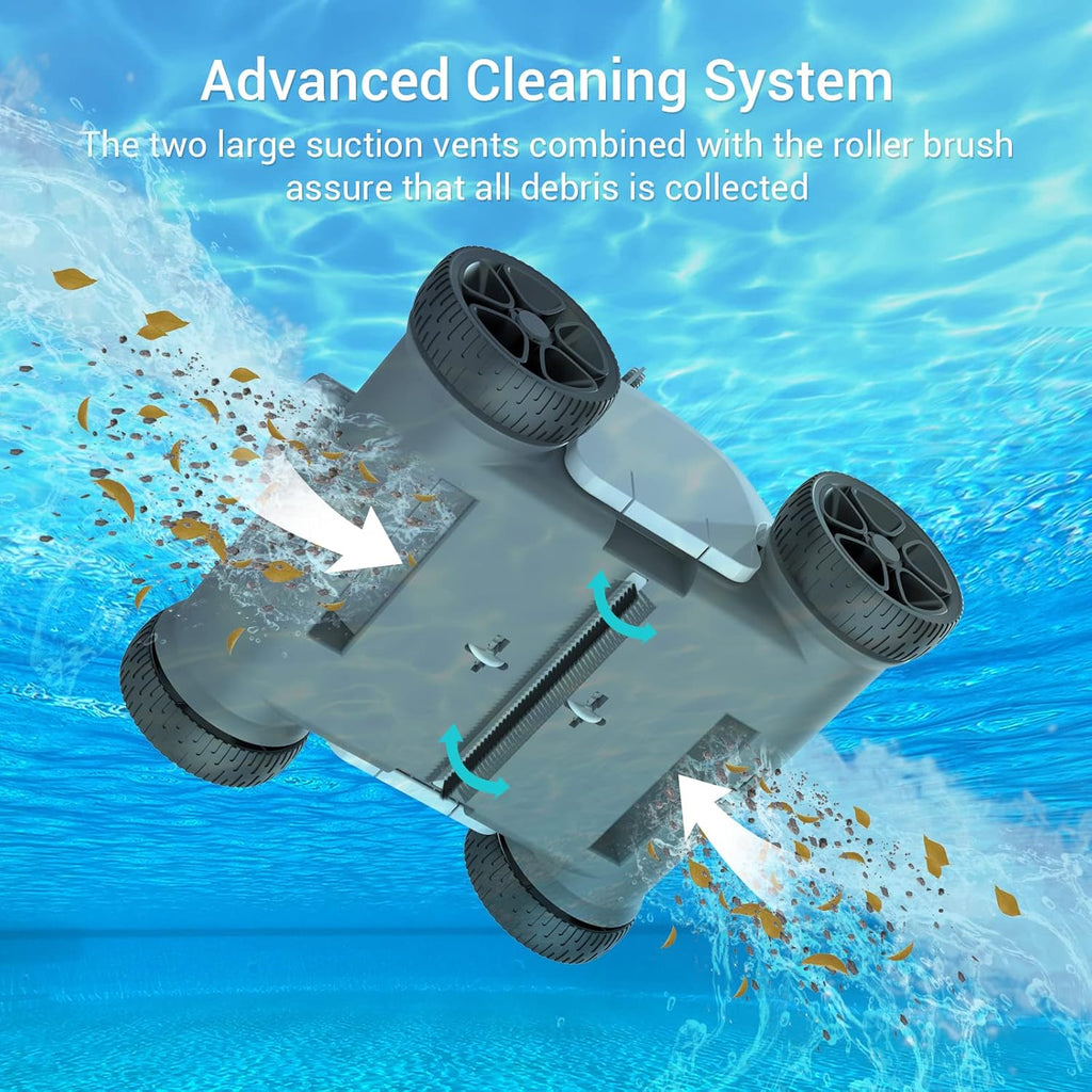 Cordless Robotic Pool Cleaner with Dual-Drive Motors F77028