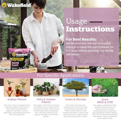 Biochar Indoor Potting Mix with Pine Bark and Worm Casting 2 Quart B59776