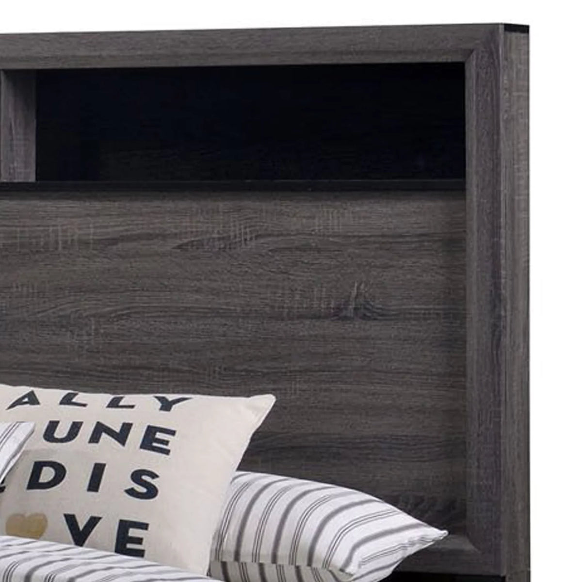 Wooden California King Bed with Bookcase Headboard G61752