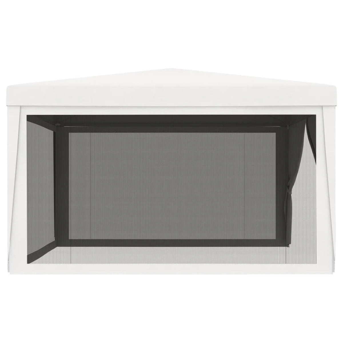 White Party Tent with 4 Mesh Sidewalls Outdoor Gazebo Canopy Sun Shade Shelter 13.1ft x 13.1ft x 9ft R7225