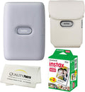 Instax Mini Link Smartphone Printer Bundle with Case and 20 Films (Dusty Pink) V40915