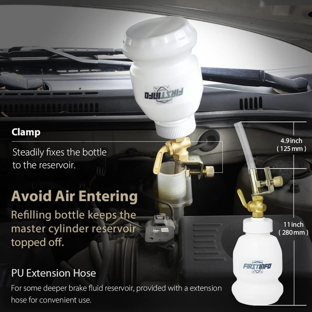 1.8 Liter Vacuum Brake Bleeder Extractor Kit with Silicone Bleeding Hose T6018