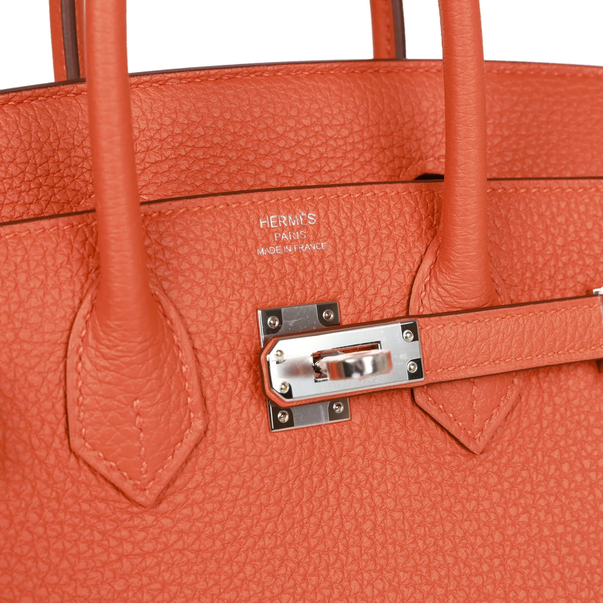 Orange Togo Palladium Hardware Handbag B777