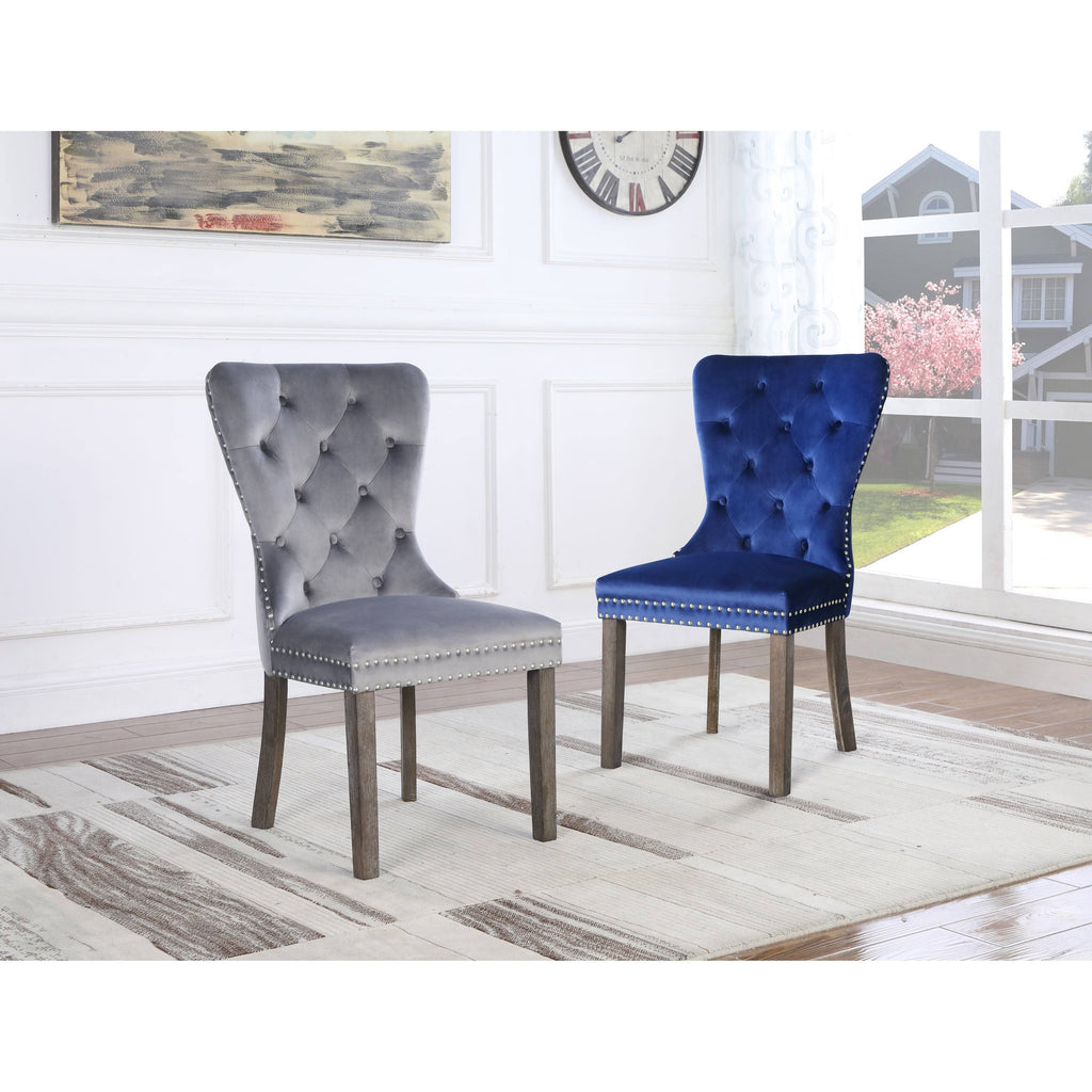 White Faux Leather Tufted Dining Side Chair Set of 2 U93175