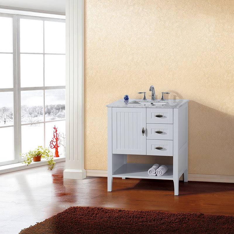 29 in. White Single Sink Vanity Cabinet Q8556