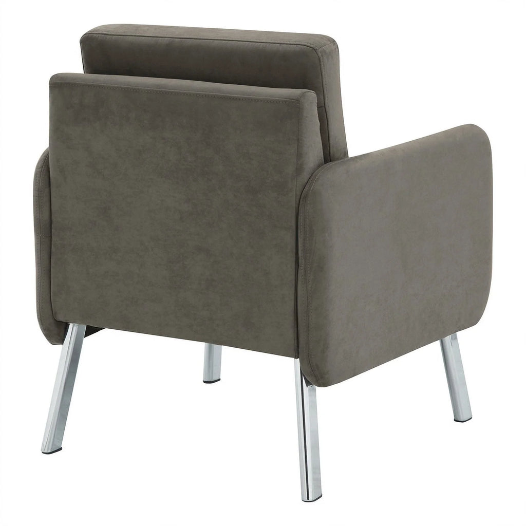 Charcoal Fabric Lounge Chair with Chrome Legs H977176