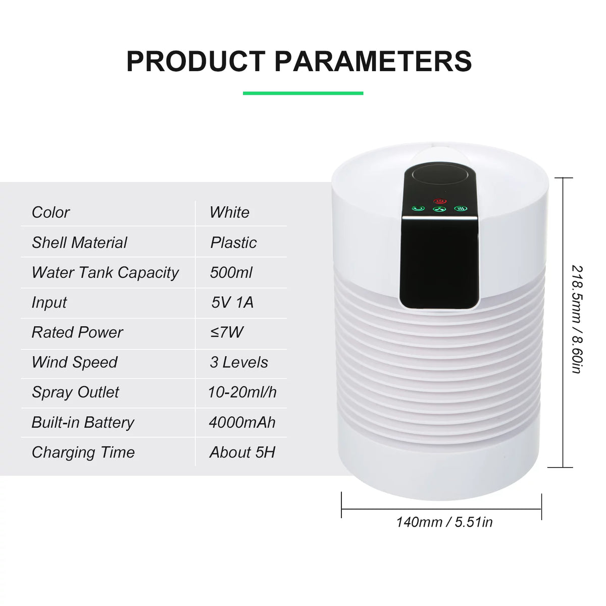 Portable Air Cooler & Humidifier Touch Control 360-degree Rotatable F476546