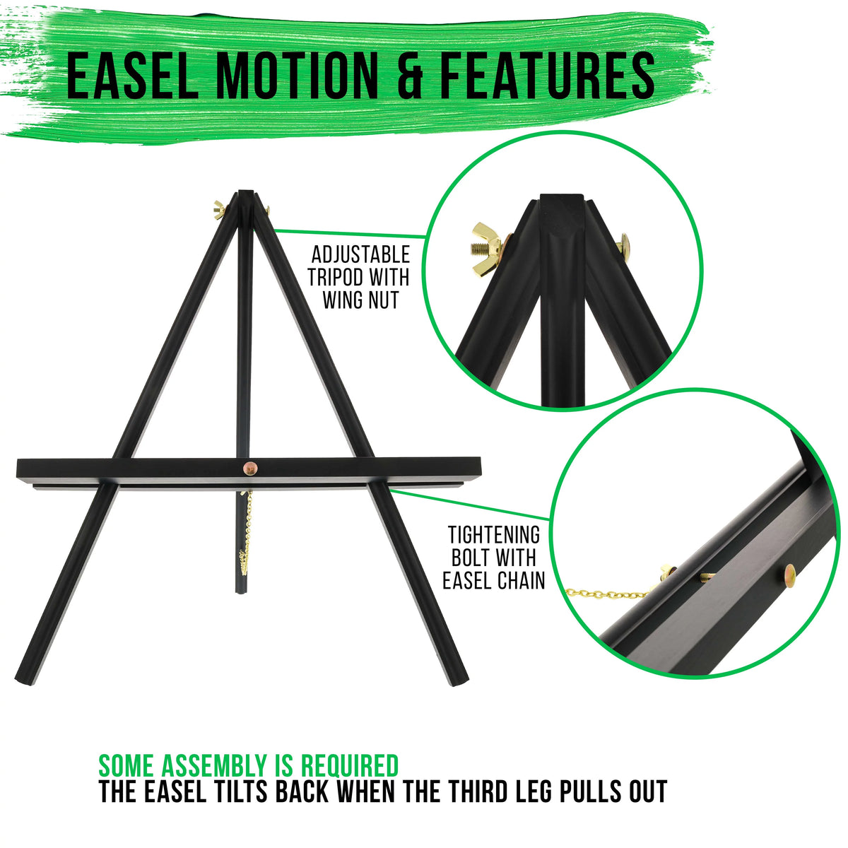 20" Black Wood A-Frame Artist Easel, Pack of 2 O7037