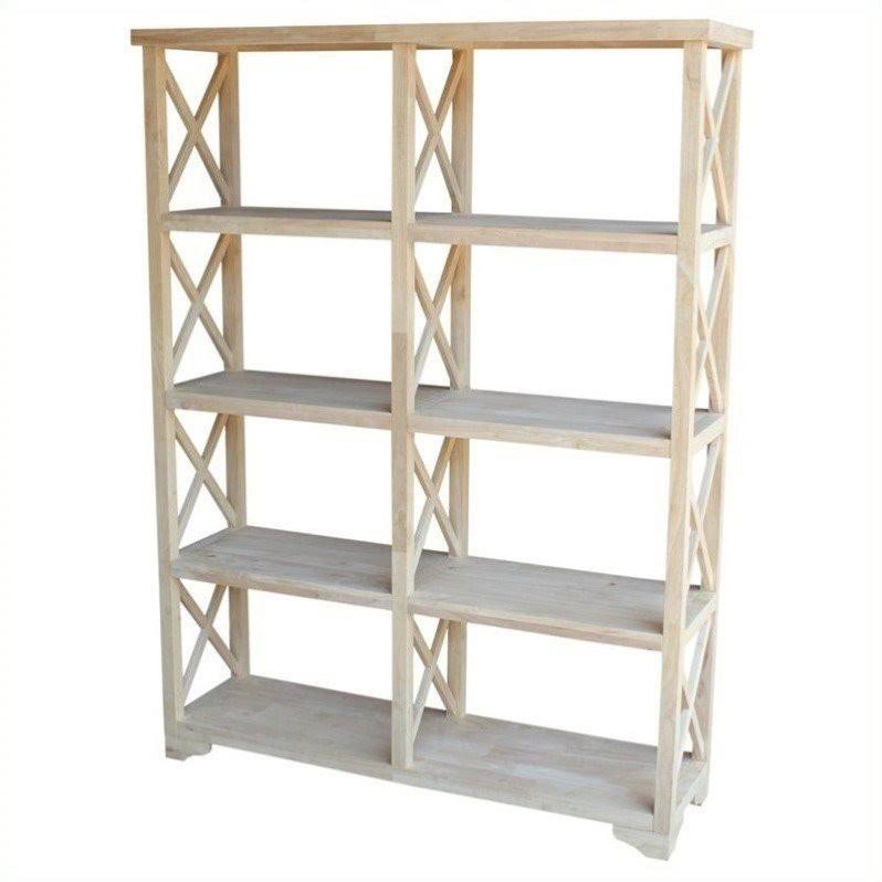 Unfinished 4-Tier Double Shelf Unit L6414