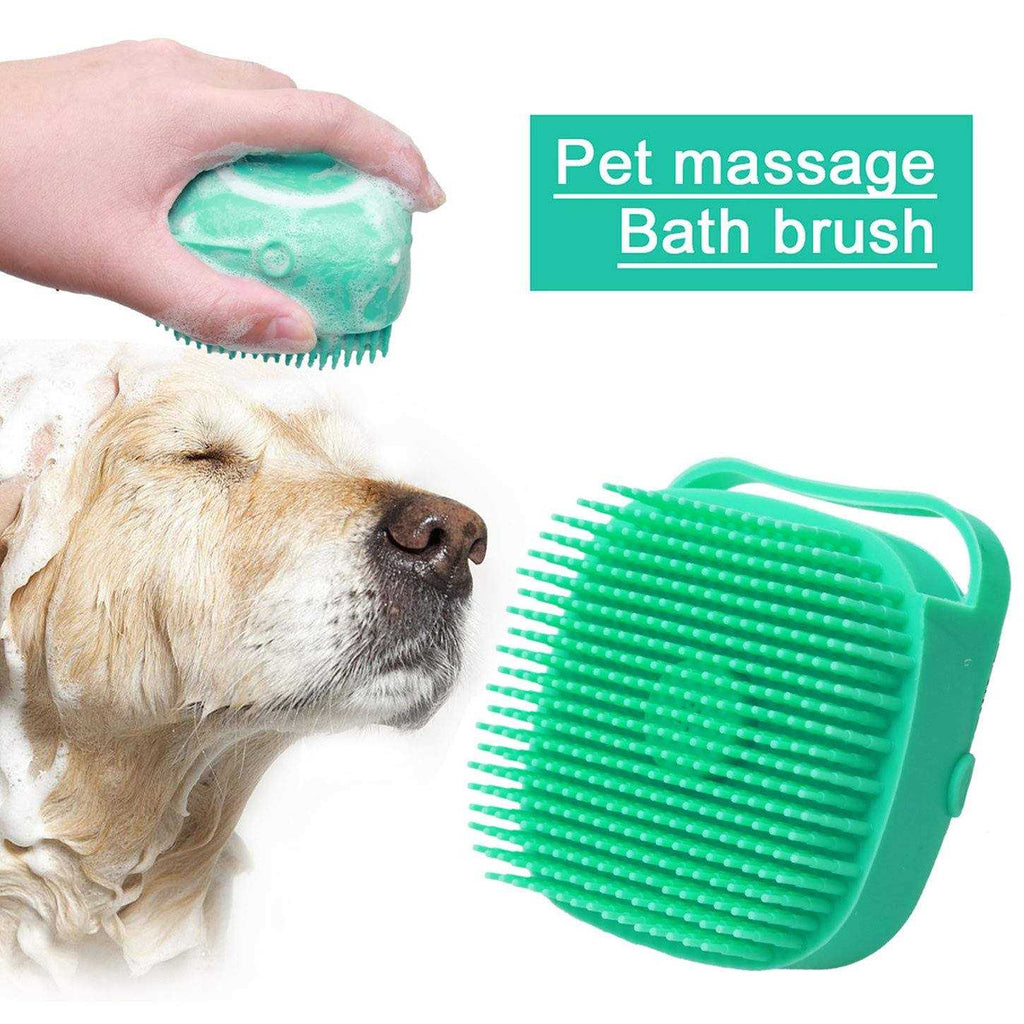 Dog Bath Brush Shampoo Dispenser Soft Silicone Brush Q286030