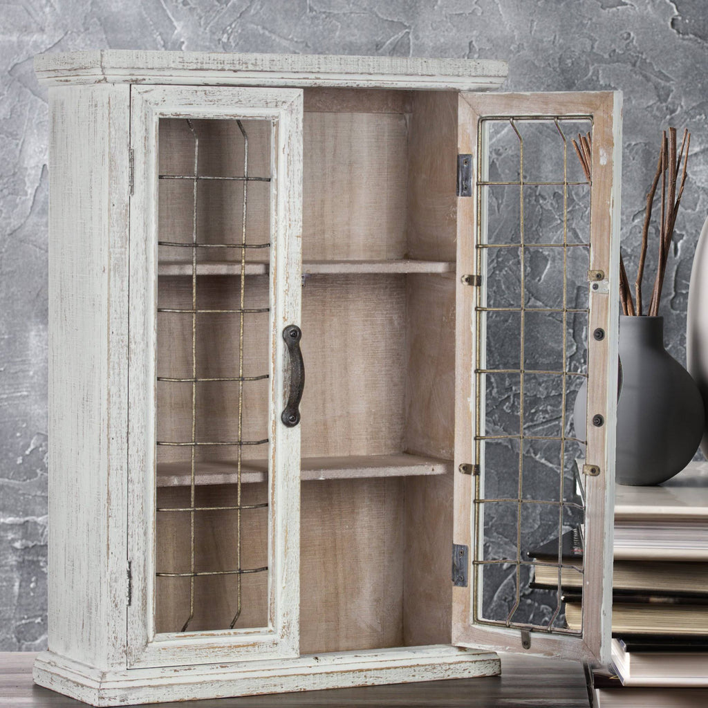 Whitewashed Rustic Storage Cabinet H639