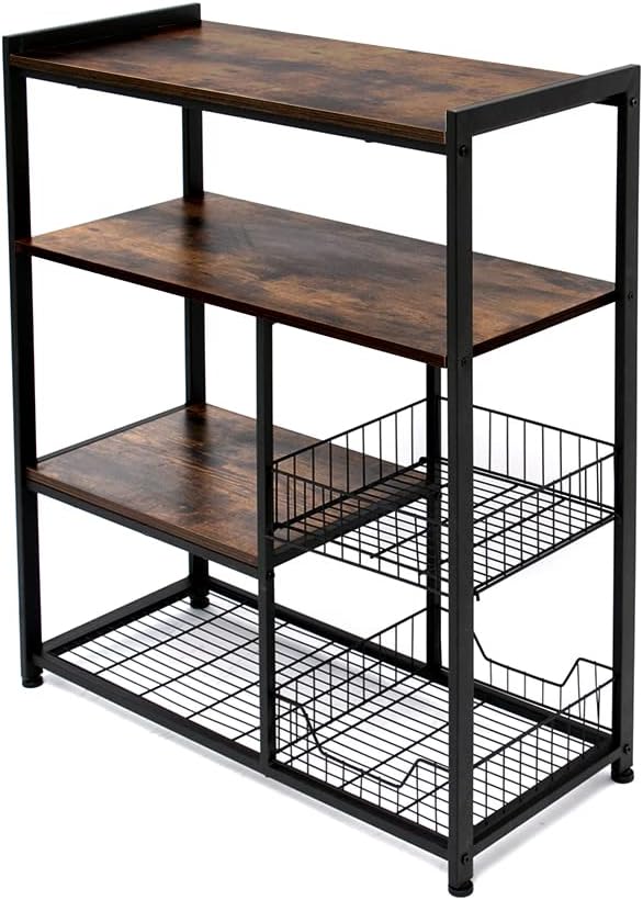 Cart with Wooden Top, 36 inches, Light Walnut A5786