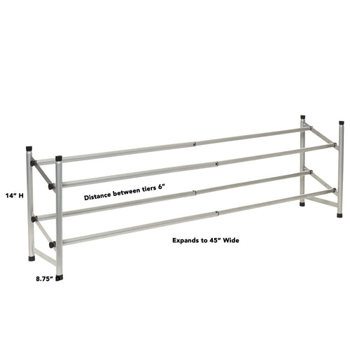 2-Tier Expandable Floor Shoe Rack V948479