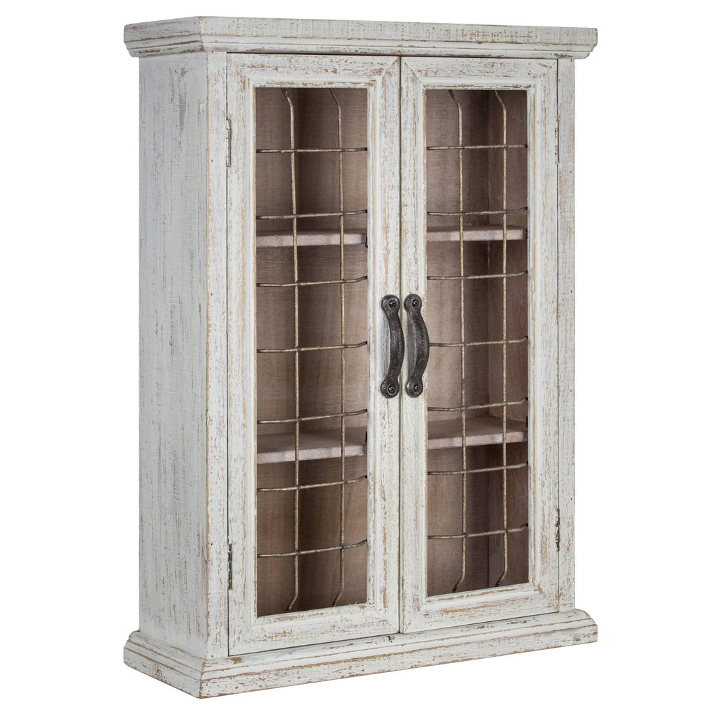Whitewashed Rustic Storage Cabinet H639