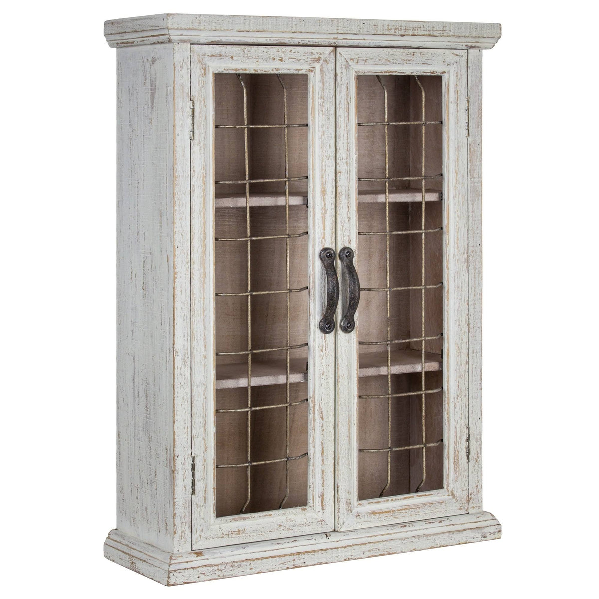 Whitewashed Rustic Storage Cabinet H639