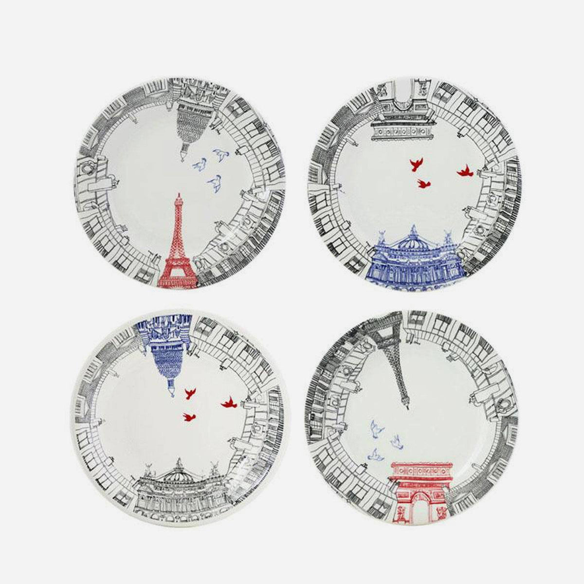 Dessert Plates Assorted - Set 4 A8338