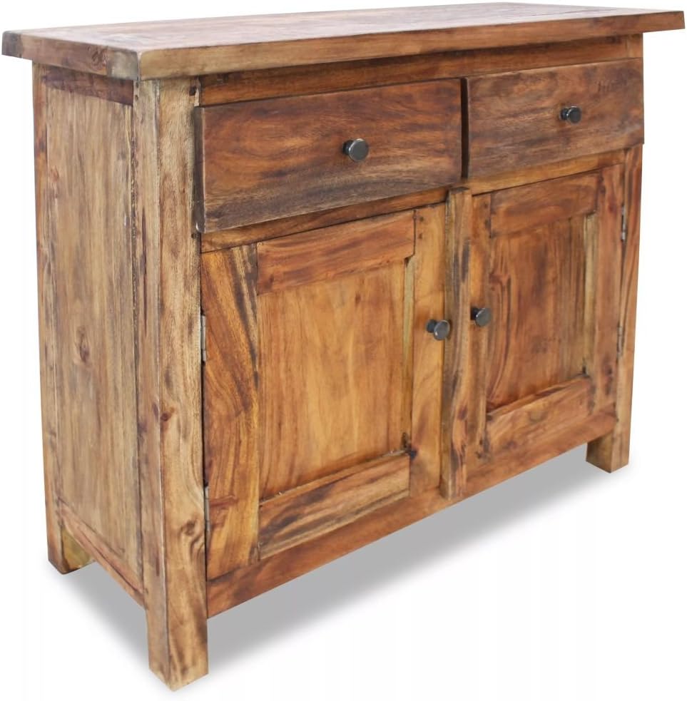 Rustic Wood Sideboard with 2 Drawers and Doors Q63946