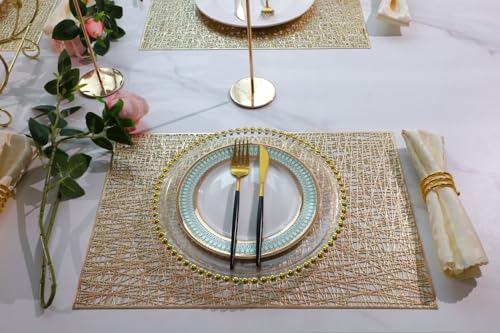 Gold Vinyl Placemats Set of 4 E8768