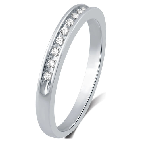 1/10 Carat Round Diamond Sterling Silver Band J459412