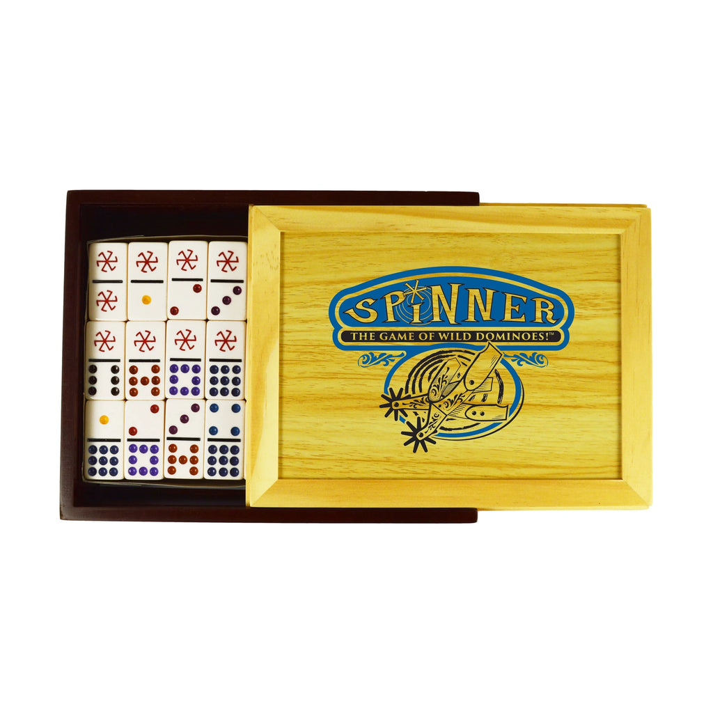 Spinner Domino Set in Wooden Case V1439