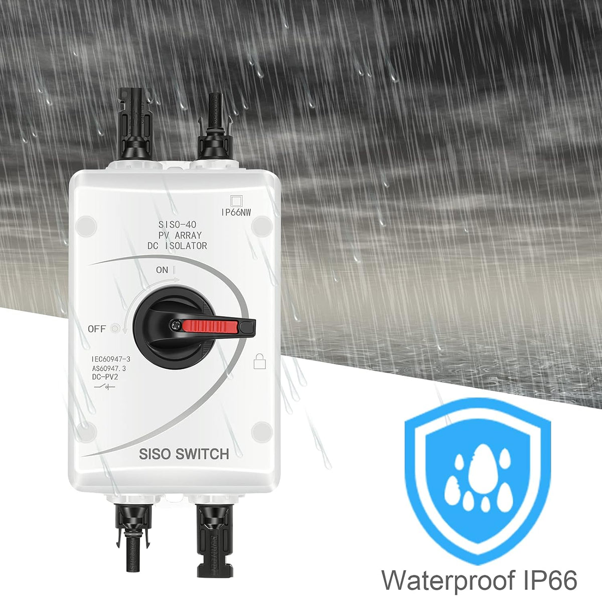 Solar Combiner Box 32A PV DC Isolator Switch DC Disconnect Waterproof IP66 N8102