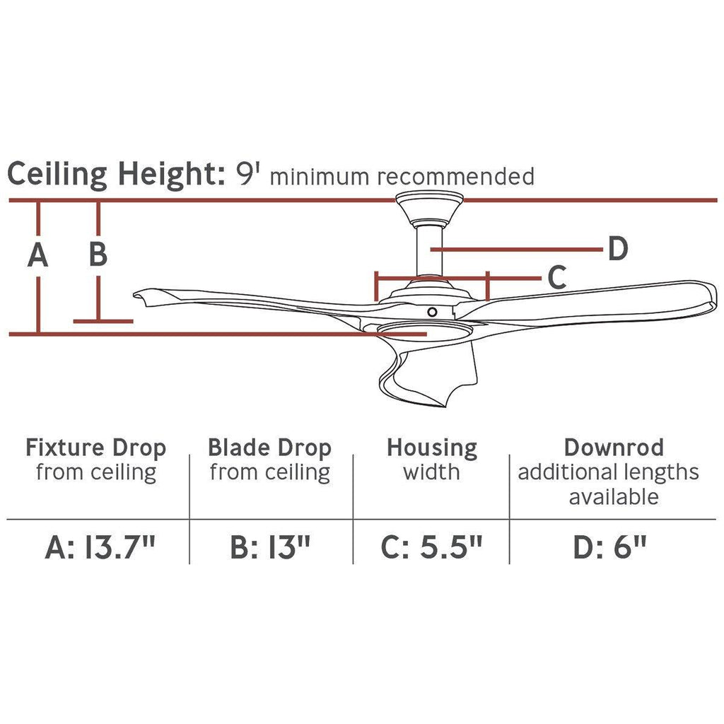 Brushed Steel Ceiling Fan with Light V1416