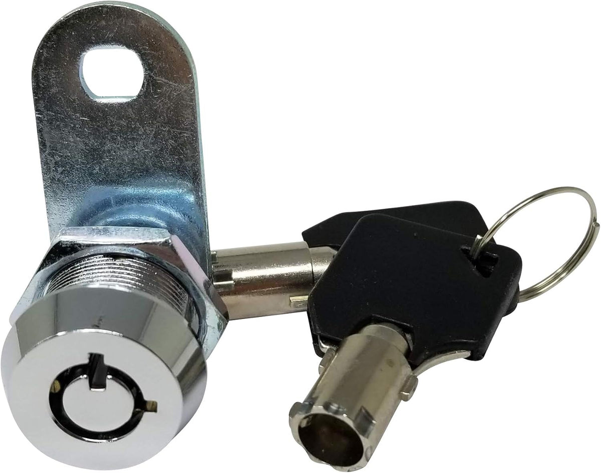 5/8” Tubular Cam Lock, Keyed Alike Removable Key, Chrome, Pack of 5 Y66193