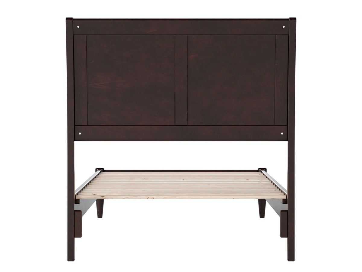 Twin XL Espresso Solid Wood Platform Bed L5764