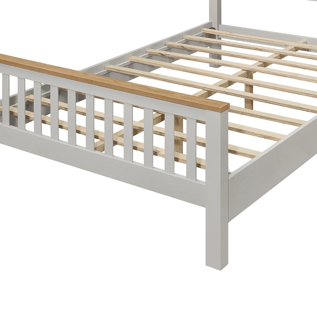 Queen Wood Platform Bed with Headboard & Footboard J789954