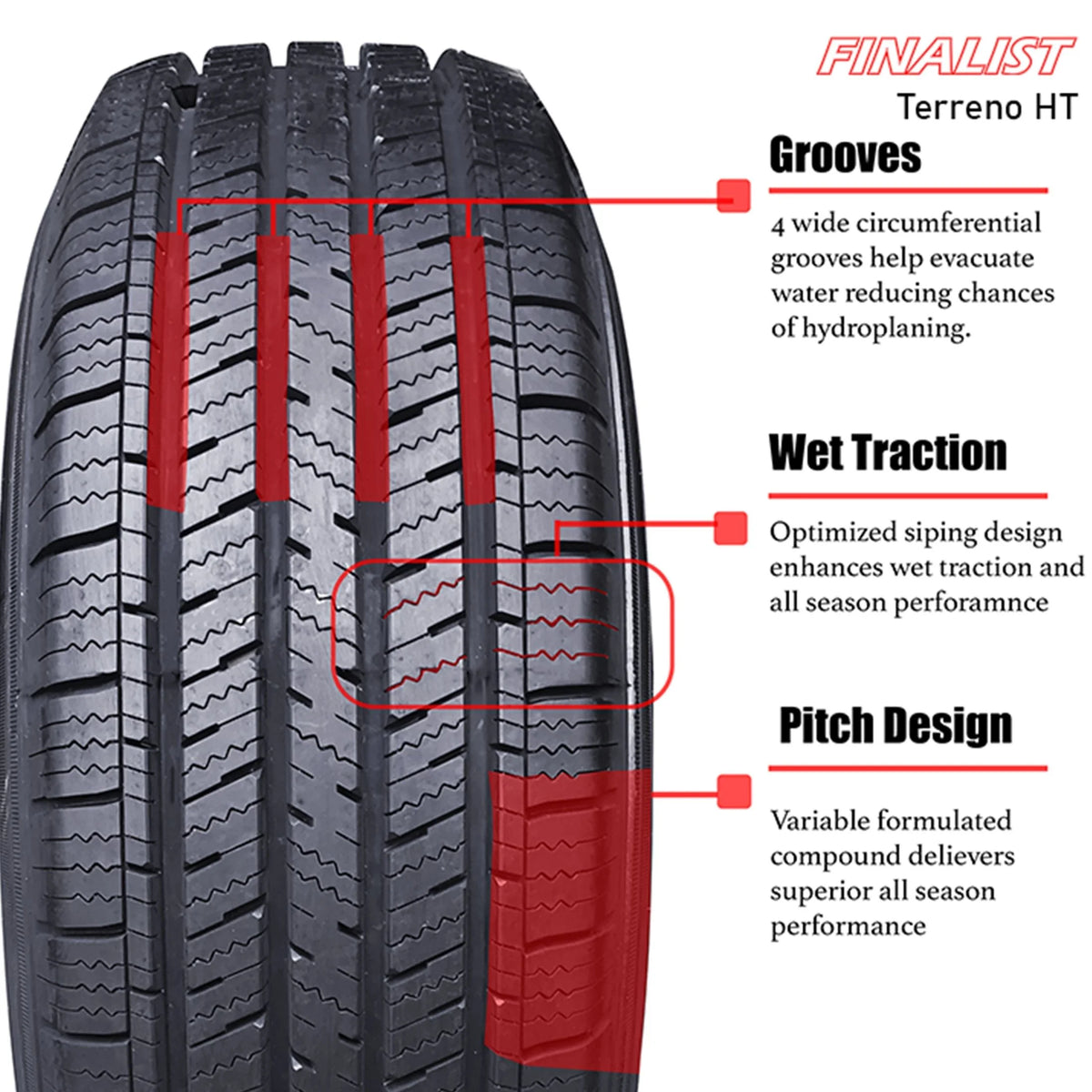 255/70R16 All Season Highway Terrain Tire O647698