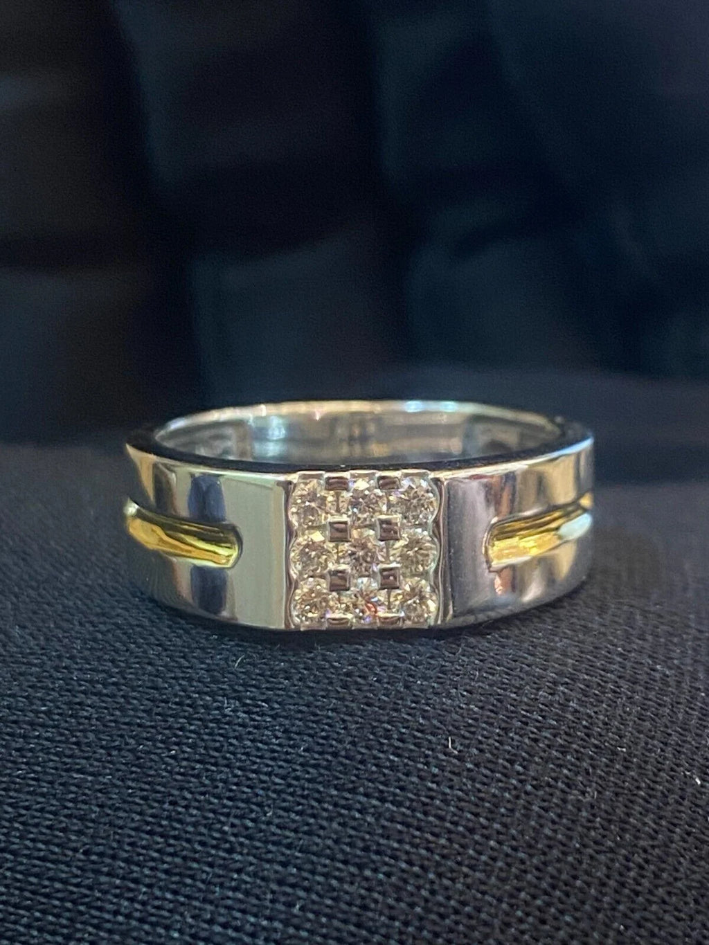 14K White Gold Diamond Wedding Band Ring S104197