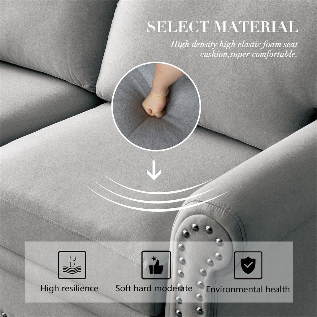 Gray Linen Fabric Storage Sofa K83203