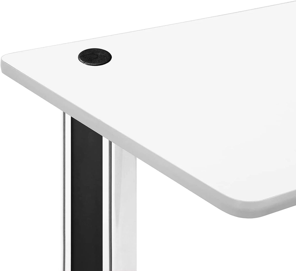 25" X 58" Black And White Computer Desk O23826