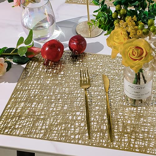 Gold Vinyl Placemats Set of 4 E8768