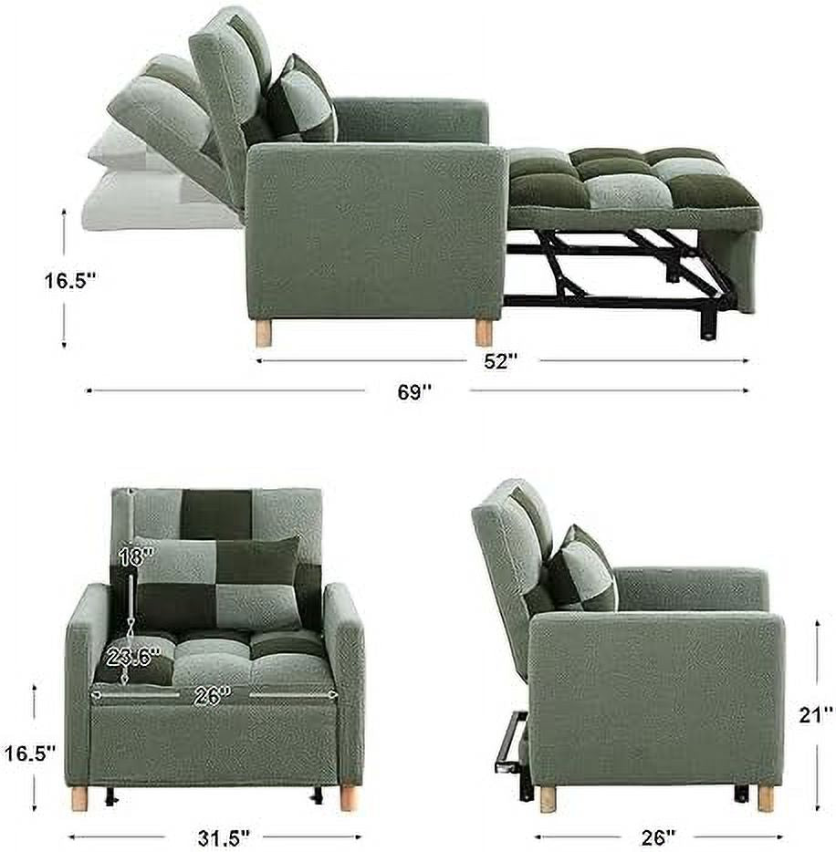 Rainb Velvet Convertible Futon Chair Bed P195500