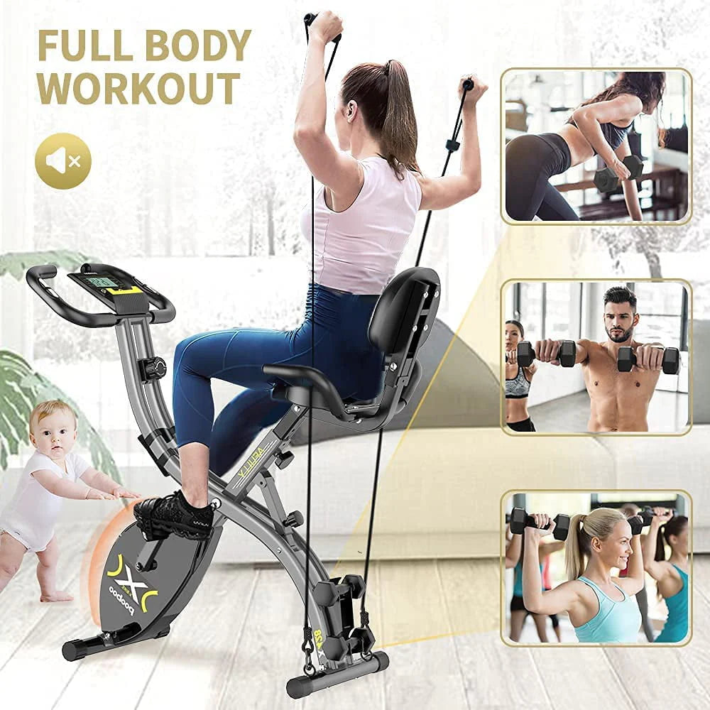 4-in-1 Folding Magnetic Exercise Bike T8195