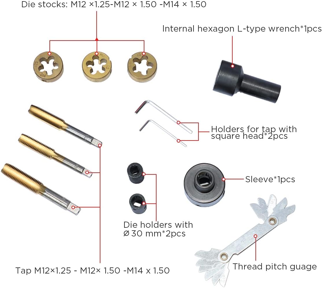12PC Metric and Standard Tap and Die Set G2189