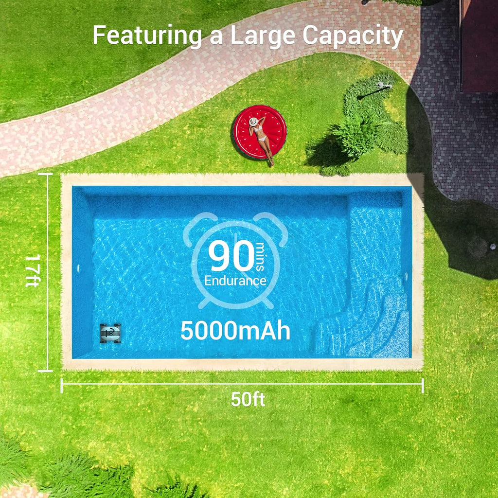 Cordless Robotic Pool Cleaner with Dual-Drive Motors F77028
