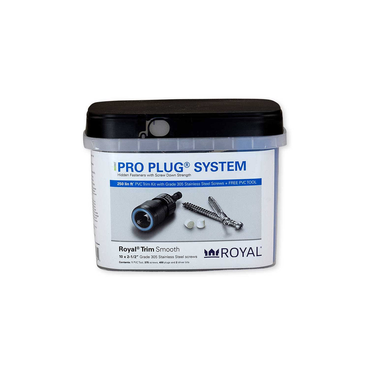 Pro Plug System for Royal Trim - 250 Linear Feet - Epoxy Coated Carbon Steel B752572