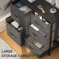 5 Drawer Fabric Storage Dresser with Wood Top Q463555