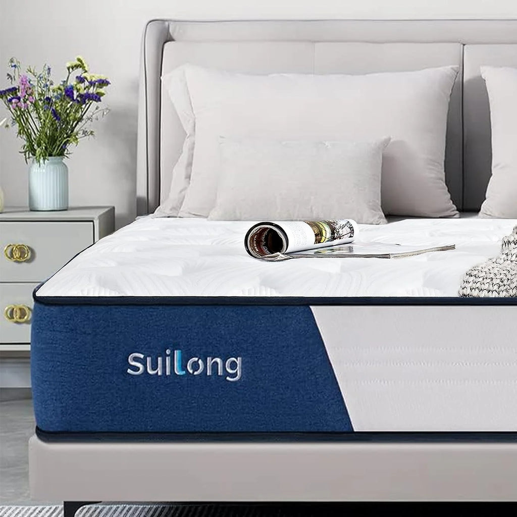 Queen Size 10 Inch Memory Foam Innerspring Medium Firm Mattress R9682