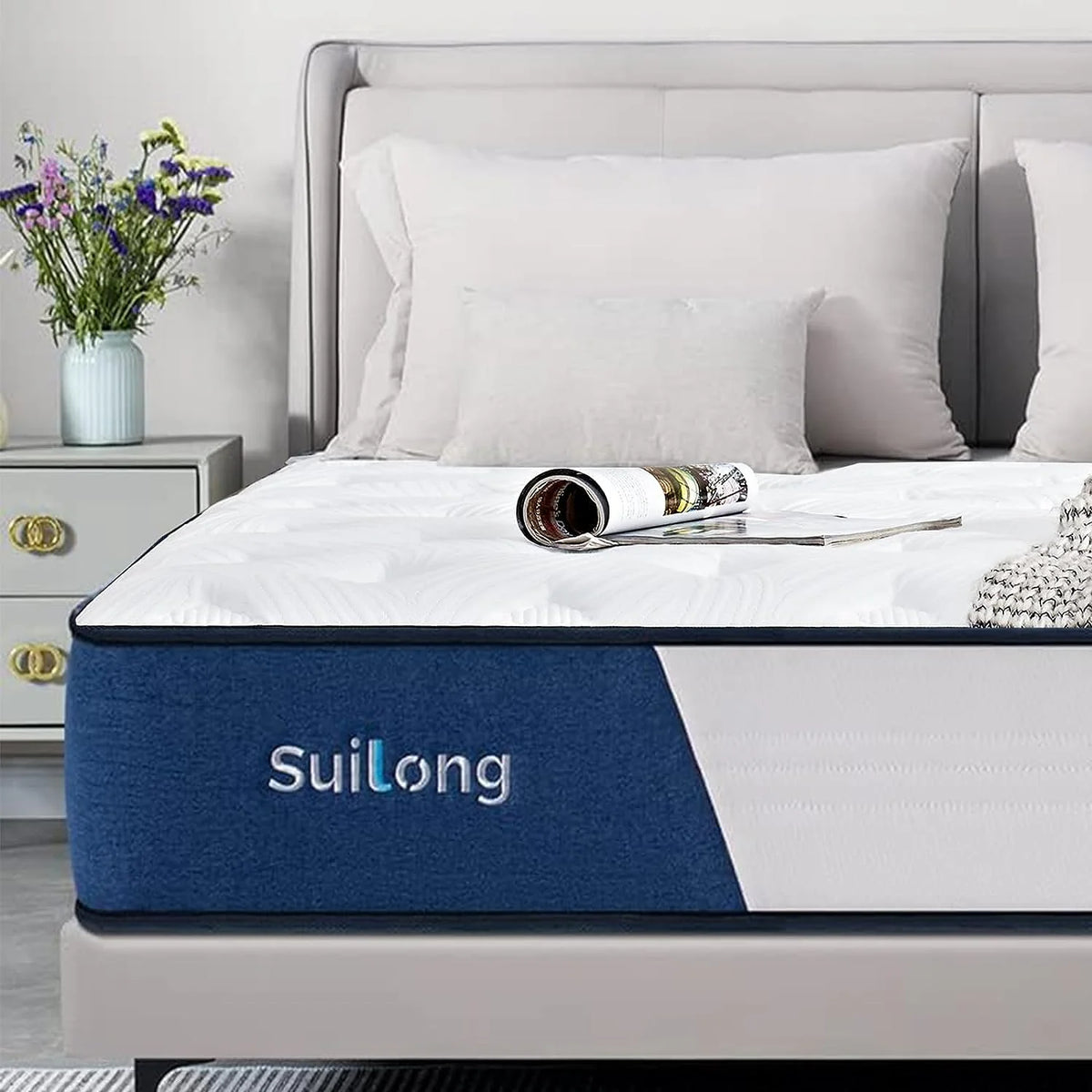 Queen Size 10 Inch Memory Foam Innerspring Medium Firm Mattress R9682