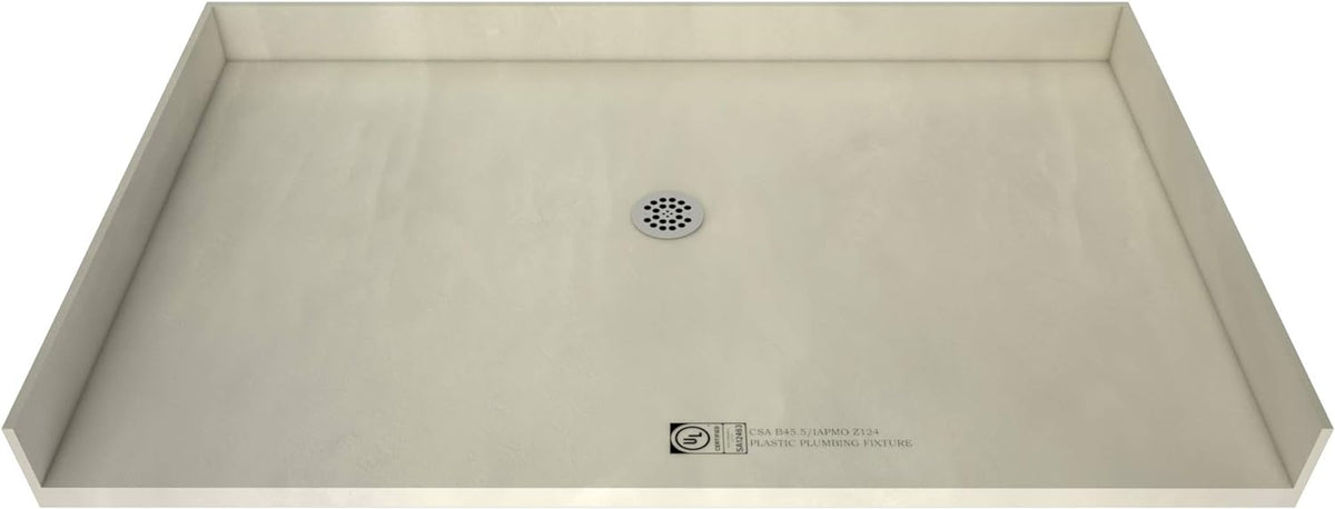 Barrier Free Shower Pan with Integrated Right PVC Drain, 30-Inch by 60-Inch D1354