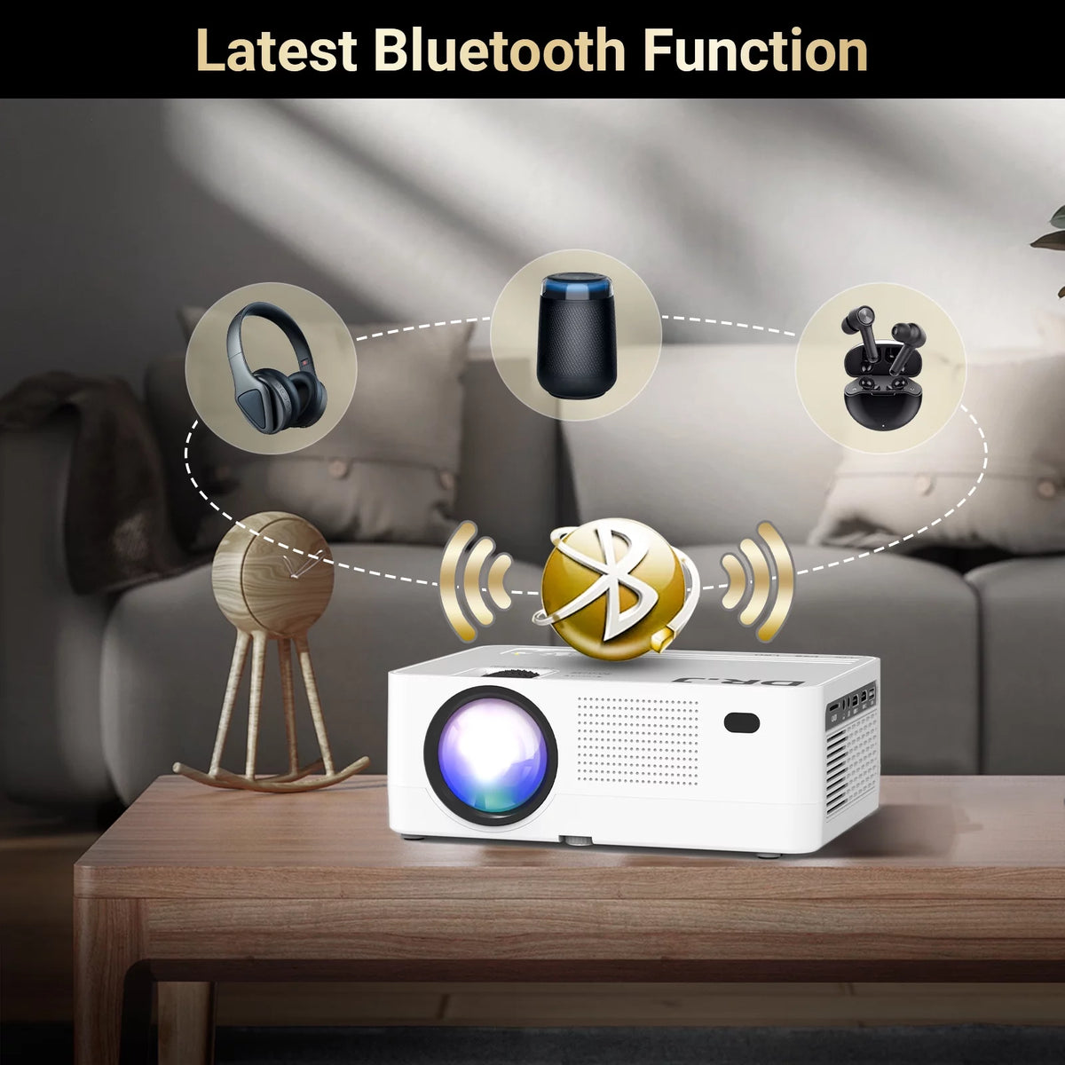 1080P 5G Wifi Bluetooth 5.1 4K Outdoor Movie Projector with 120 Screen G67787