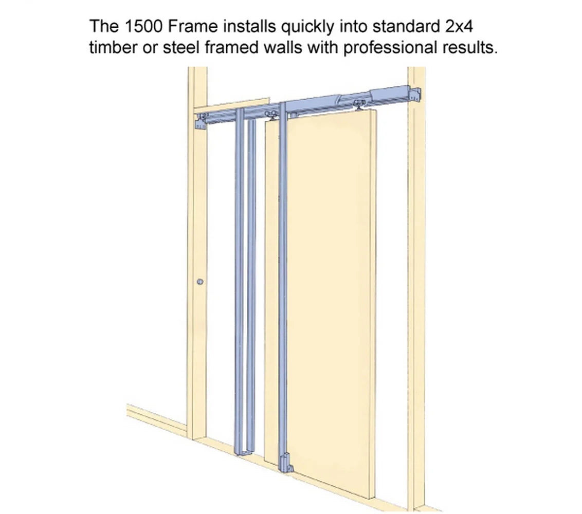 White Silk Clear Glass Solid Wood Double Pocket Doors L1191
