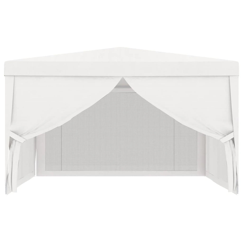 White Party Tent with 4 Mesh Sidewalls Outdoor Gazebo Canopy Sun Shade Shelter 13.1ft x 13.1ft x 9ft R7225