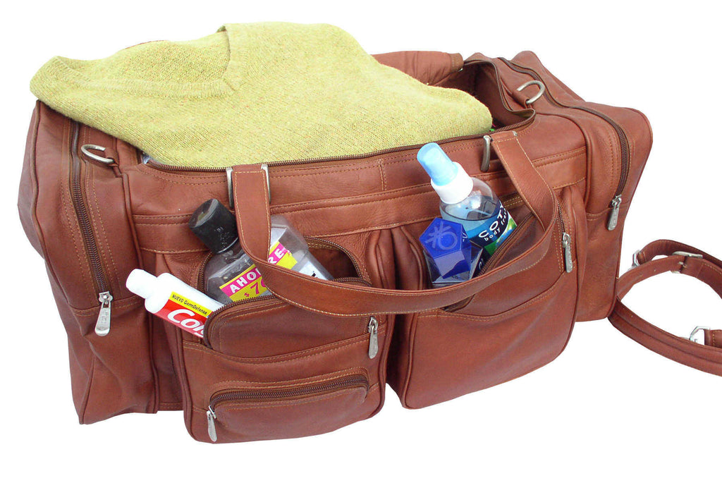 Saddle Leather Duffel with Pockets W191291