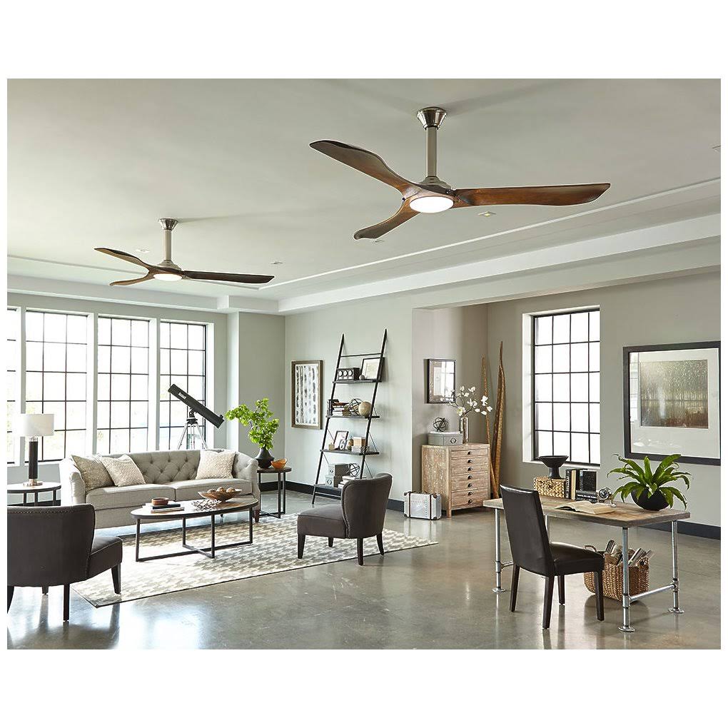 Brushed Steel Ceiling Fan with Light V1416