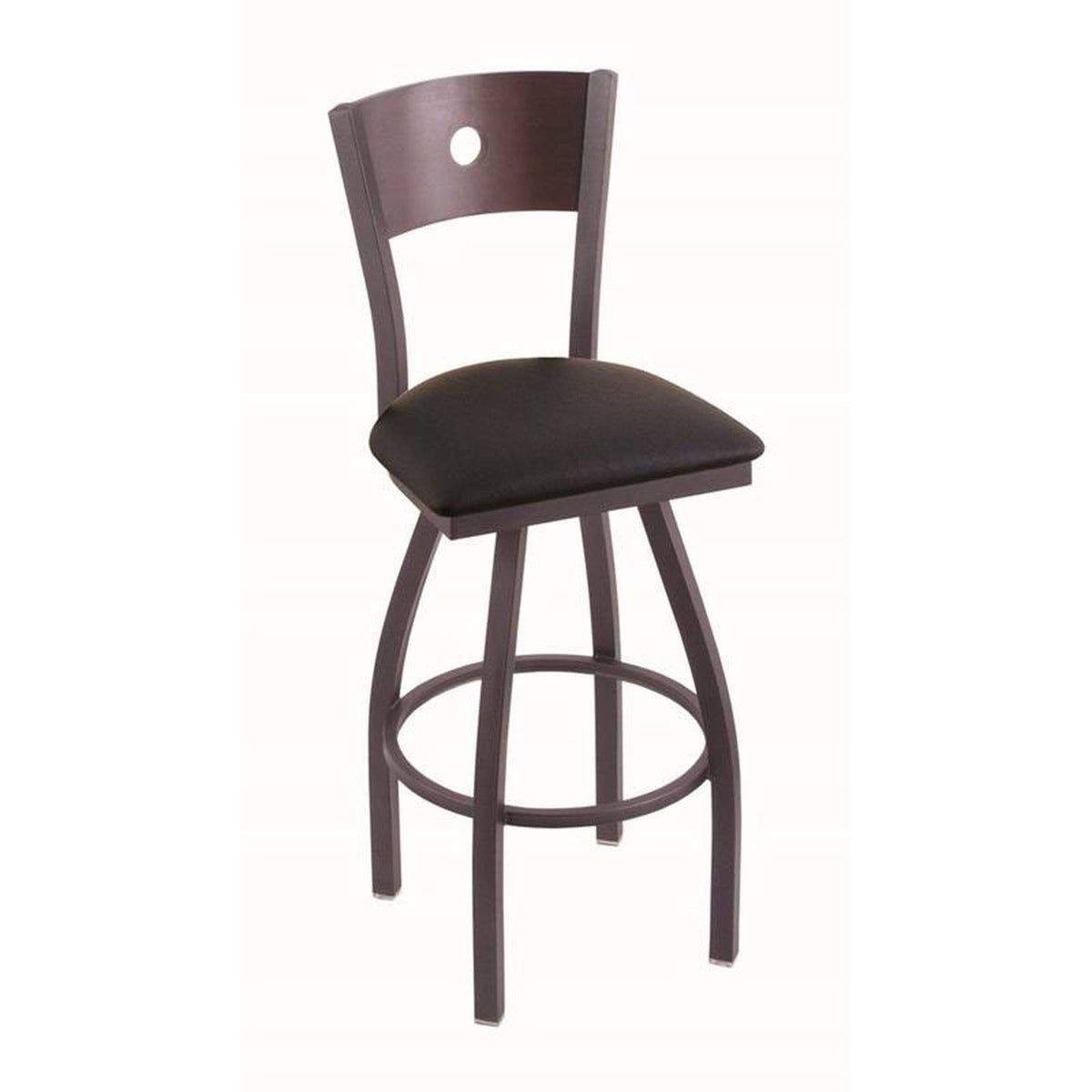 Black Vinyl Counter Stool with 360 Swivel R89039