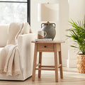 Round Side Table with Solid Wood Frame N4960